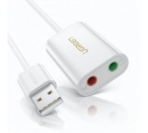 Внешняя звуковая карта | USB на 2 × AUX (для наушников и микрофона) | UGREEN US205